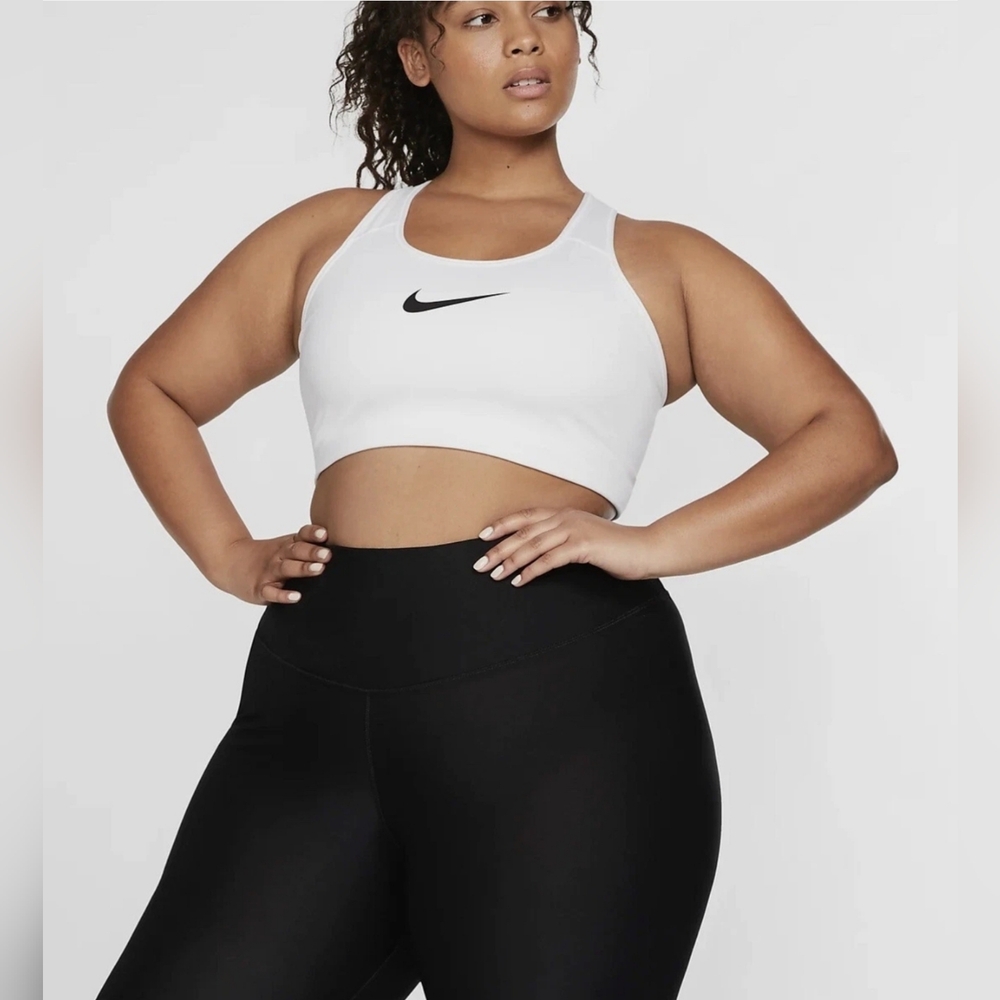 Nike Swoosh Sports Bra Women's White/Black BQ0973-100 Size 2X NWT